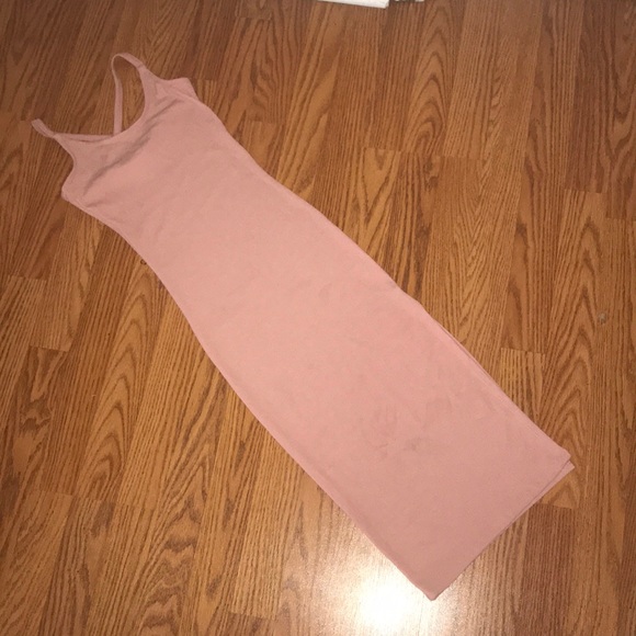 Necessary Clothing Dresses & Skirts - Pink Bodycon Ribbed Bodycon Dress w/ Side Split